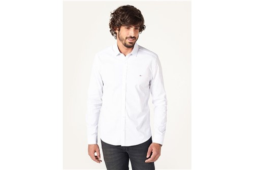 Camisa Menswear Super Slim Geométrico - Branco - M