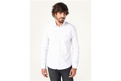 Camisa Menswear Super Slim Geométrico - Branco - XGG