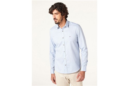 Camisa Menswear Super Slim Xadrez - Azul - P