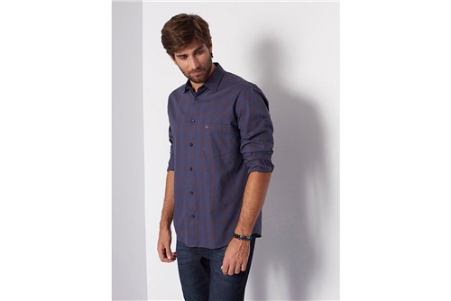 Camisa Menswear Xadrez - Azul - P