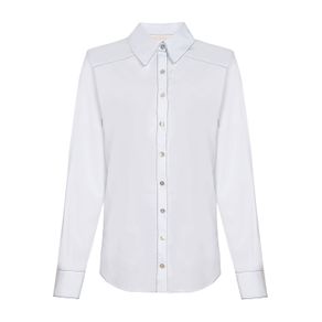 Camisa Mirtila Branco/ Pesponto Preto - 36