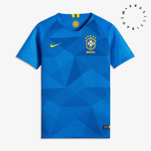 Camisa Nike Mc CBF Azul 2018 Infantil
