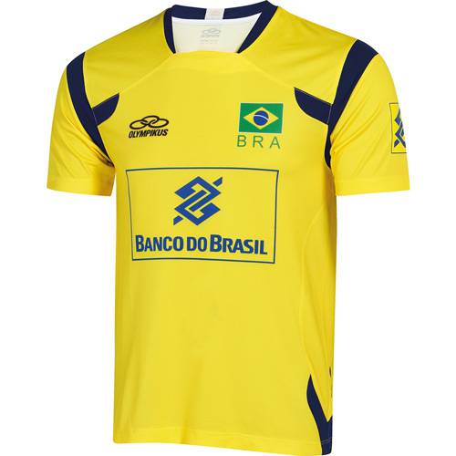 Camisa Oficial de Jogo da Seleção Masculina de Vôlei S/Nº - Amarelo/Marinho - Olympikus