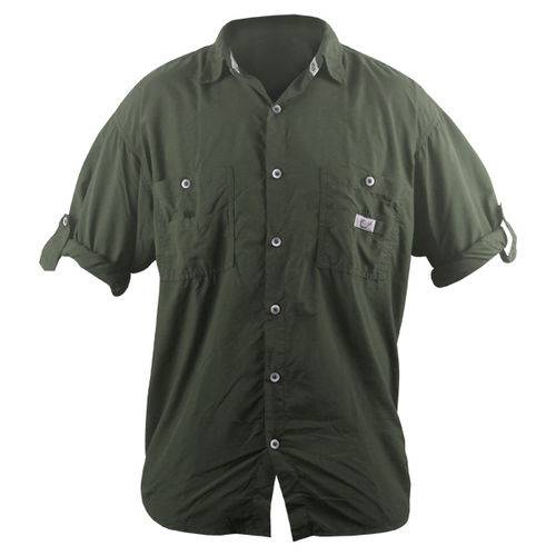 Camisa Pescador Ballyhoo UV UPF 50+ Repelente Verde Militar - G