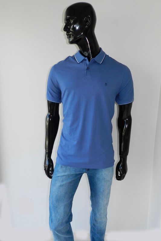 Camisa Polo Individual Comfort Fit Azul Tam. GG