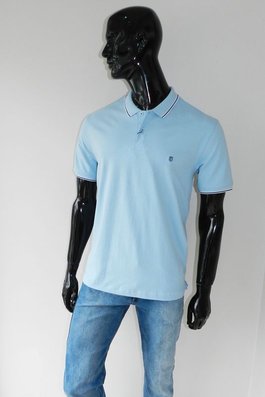 Camisa Polo Individual Slim Azul Claro Tam. G