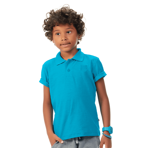 Camisa Polo Infantil Abrange Azul 04