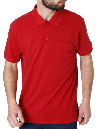 Camisa Polo Manga Curta Masculina Vels Vermelho