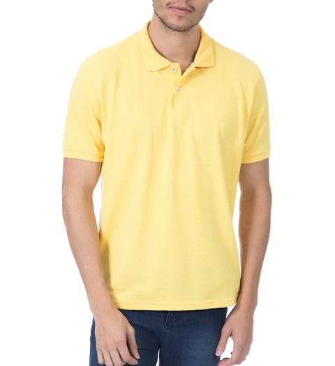 Camisa Polo Masculina Amarela Lisa - P