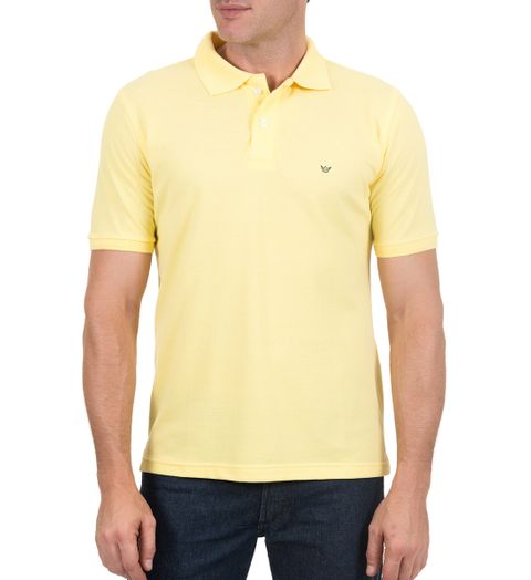 Camisa Polo Masculina Amarela Lisa - G