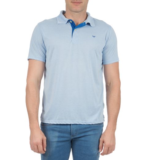 Camisa Polo Masculina Azul Detalhada - G