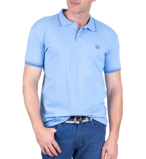 Camisa Polo Masculina Azul Estampada - 2