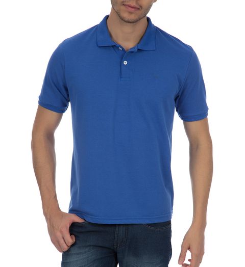 Camisa Polo Masculina Azul Lisa - GG