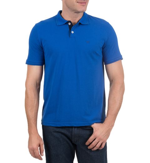 Camisa Polo Masculina Azul Lisa - G