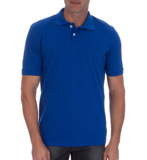 Camisa Polo Masculina Azul Lisa - P