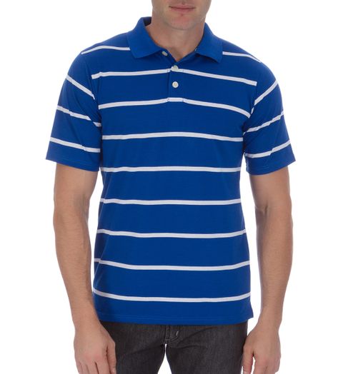 Camisa Polo Masculina Azul Listrada - M
