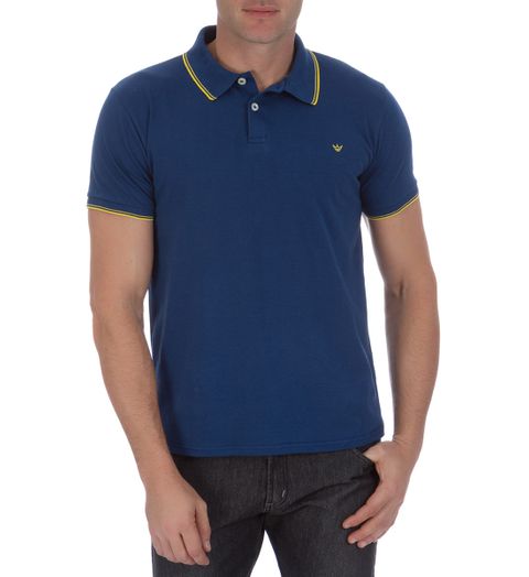 Camisa Polo Masculina Azul Marinho Detalhada - P