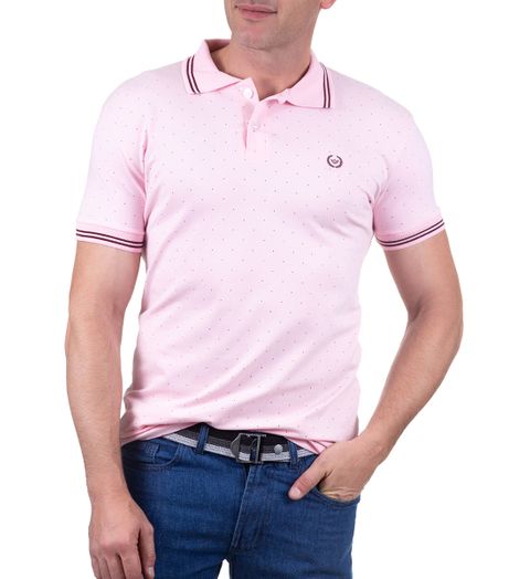 Camisa Polo Masculina Rosa Lisa - 2