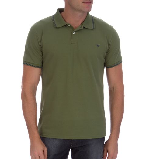 Camisa Polo Masculina Verde Detalhada - P