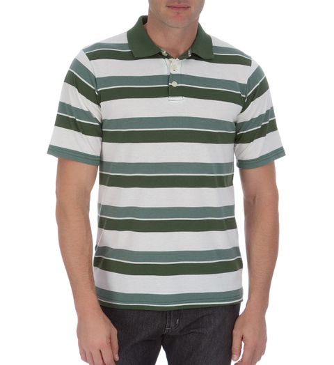 Camisa Polo Masculina Verde Listrada - M