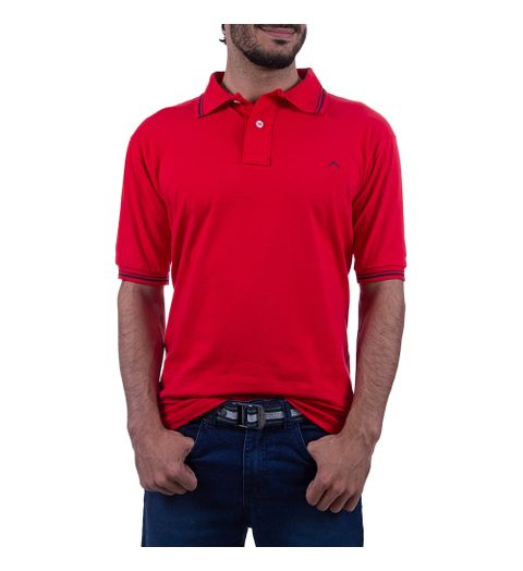 Camisa Polo Masculina Vermelha Lisa - P