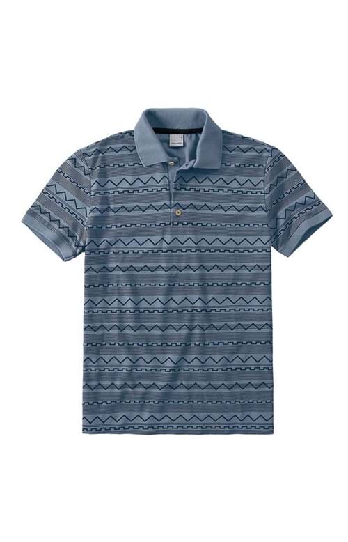 Camisa Polo Slim Geométrica Malwee Azul Claro - G