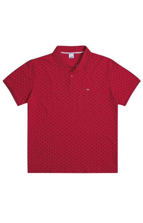 Camisa Polo Tradicional Piquê Stretch Vermelho - G