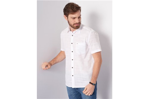 Camisa Regular Jeanswear Voile Liso - Branco - GG