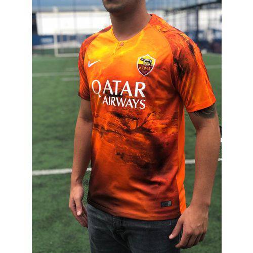 Camisa Roma Oficial Laranja Torcedor 2018/19 Tamanho P Original