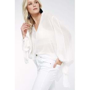 Camisa Seda Ggt Colonia Liso Off White - 36