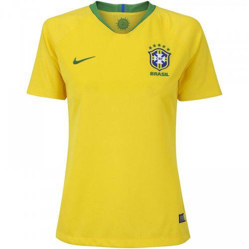Camisa Seleção Brasil I 2018 S/n° - Torcedor Nike Feminina - Amarelo e Verde