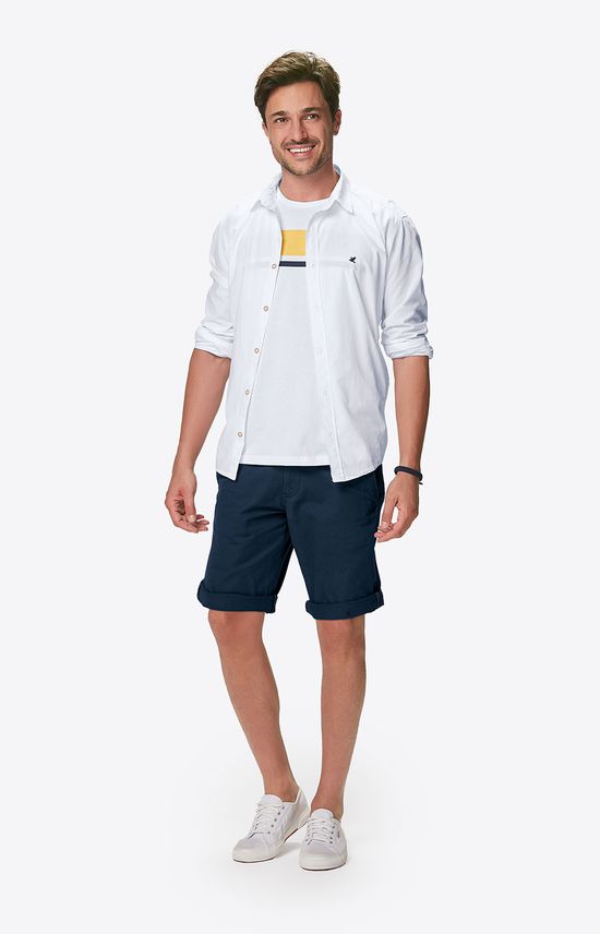 Camisa Slim Tricoline Malwee Branco - GG