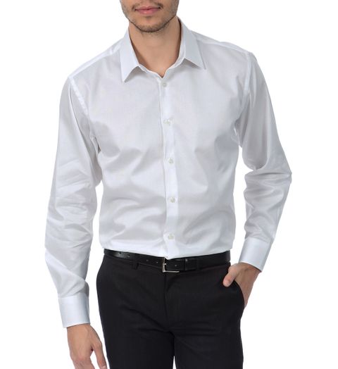Camisa Social Masculina Branca Lisa - 5