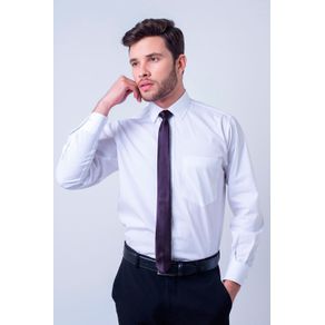 Camisa Social Masculina Tradicional Algodão Fio 120 Branco F09941a 01