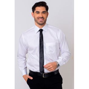 Camisa Social Masculina Tradicional Algodão Fio 40 Branco 005 08179 01