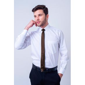 Camisa Social Masculina Tradicional Algodão Fio 40 Branco F09935a 01