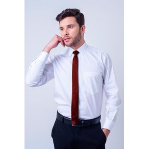 Camisa Social Masculina Tradicional Algodão Fio 40 Branco F09932a 03