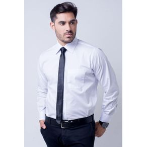 Camisa Social Masculina Tradicional Algodão Fio 60 Branco F09942a 01