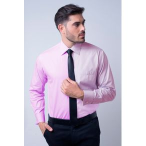 Camisa Social Masculina Tradicional Algodão Fio 60 Rosa F06798a 01