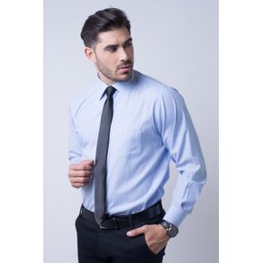 Camisa Social Masculina Tradicional Passa Fácil Azul Claro F07600a 01