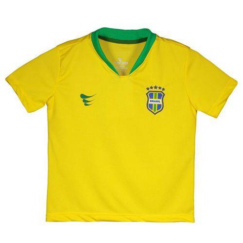 Camisa Super Bolla Brasil Torcida 2018 Infantil Amarela