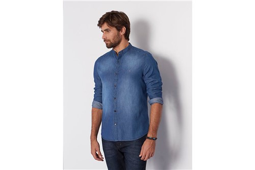 Camisa Super Slim Jeanswear Gola Padre - Azul - G