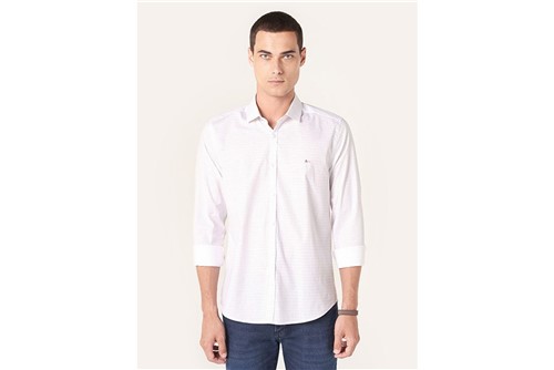 Camisa Super Slim Menswear Pontilhado - Branco - P