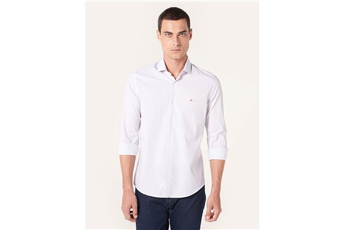Camisa Super Slim Social Listrada - Branco - 38