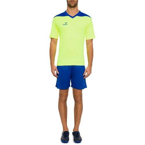 Camisa Topper Futebol Line Neon/Azul - 2