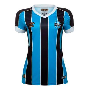 Camisa Umbro Fem. Grêmio Of.1 2019 Preto/Branco/Azul M