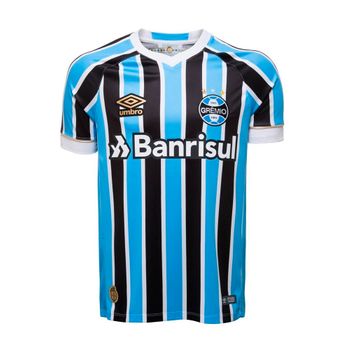 Camisa Umbro Grêmio Of.1 2018 Celeste/Branco/Preto G