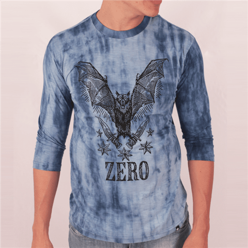 Camiseta 3/4 Zero Morcego Azul M