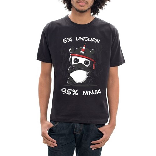 Camiseta 95% Ninja 5% Unicorn - Masculina Camiseta 95% Ninja 5% Unicorn - Masculino - P