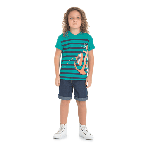 Camiseta Abrange Infantil Navy Verde 08